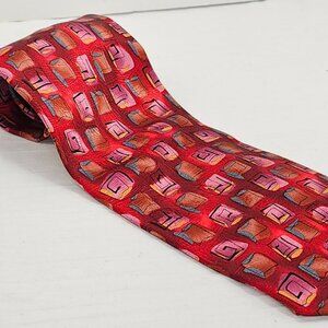 J. Garcia 100% Silk Men's Necktie Tie Nevsky Collection Thirty-Eight 38 Red Pink